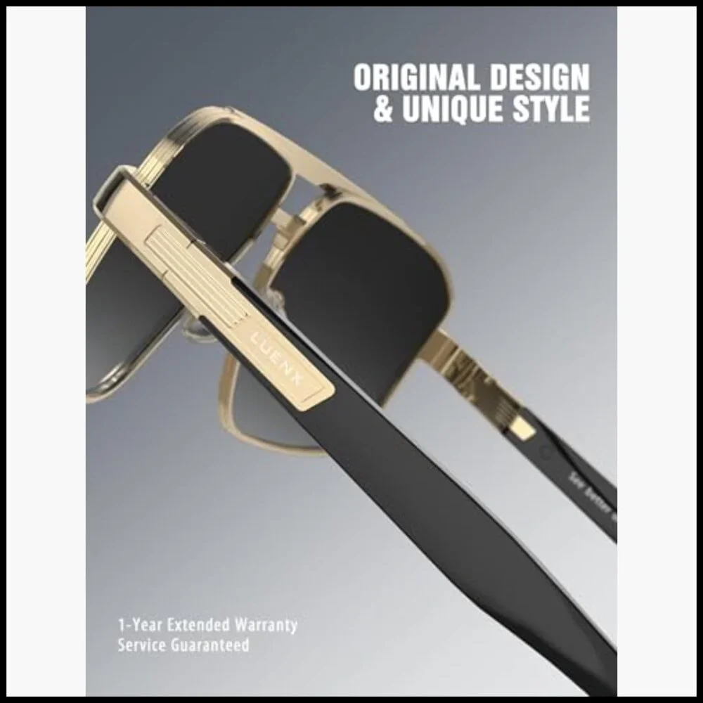 Metal Frame Polarized Aviator Sunglasses UV 400 Protection Driving